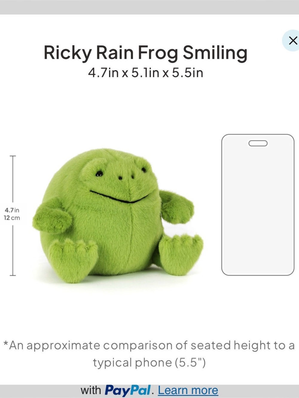Jellycat Ricky Rain Frog Smiling - Picture 7 of 7